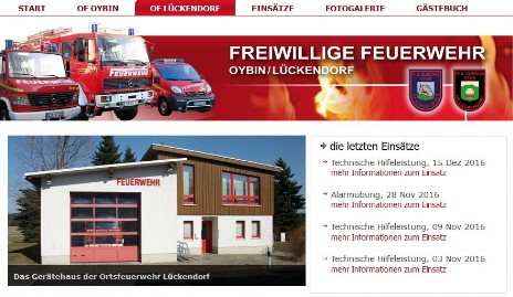 Bild Internetpräsens Feuerwehr